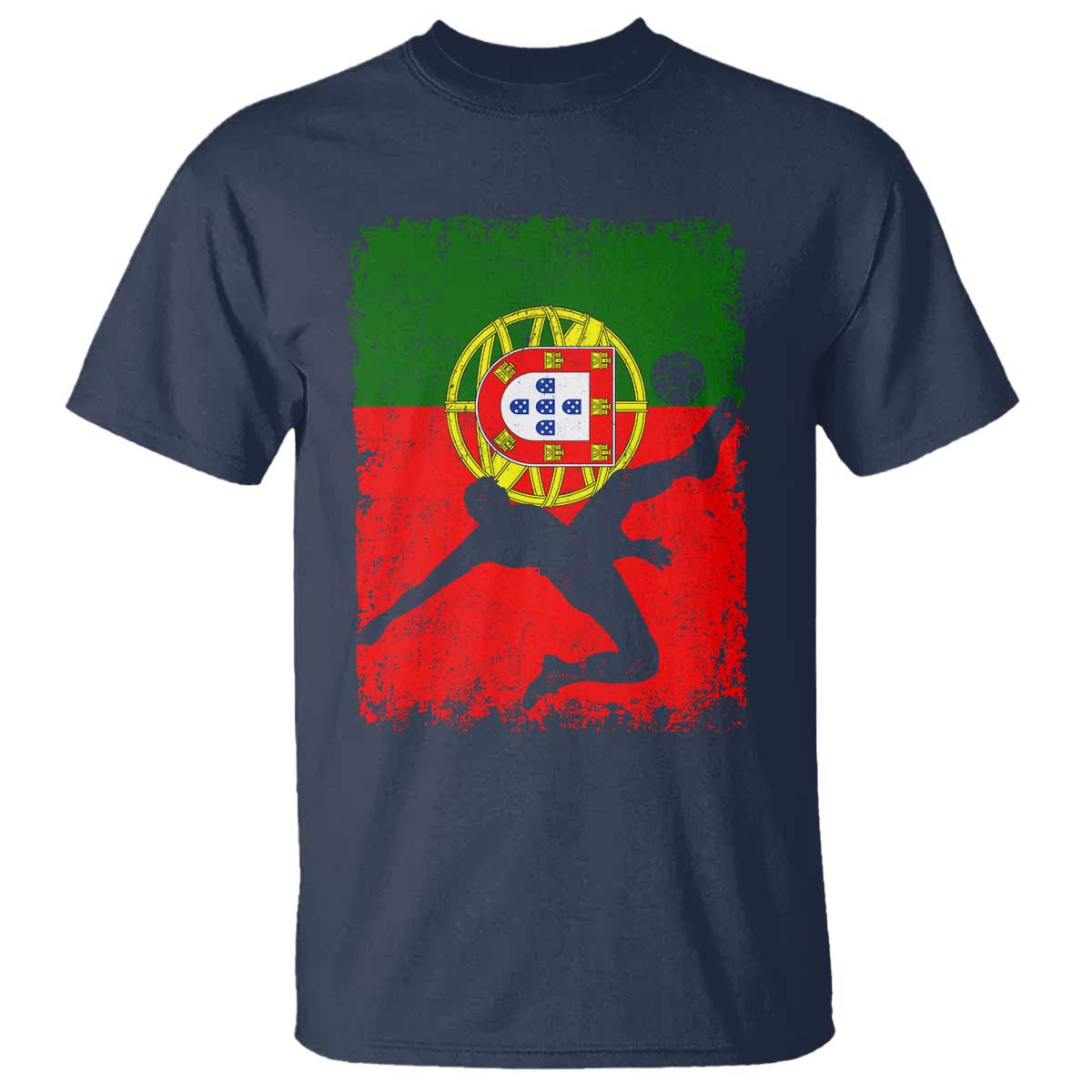 Portugal Soccer T Shirt Portuguese Flag Futebol Football Fan TS10 Navy Print Your Wear