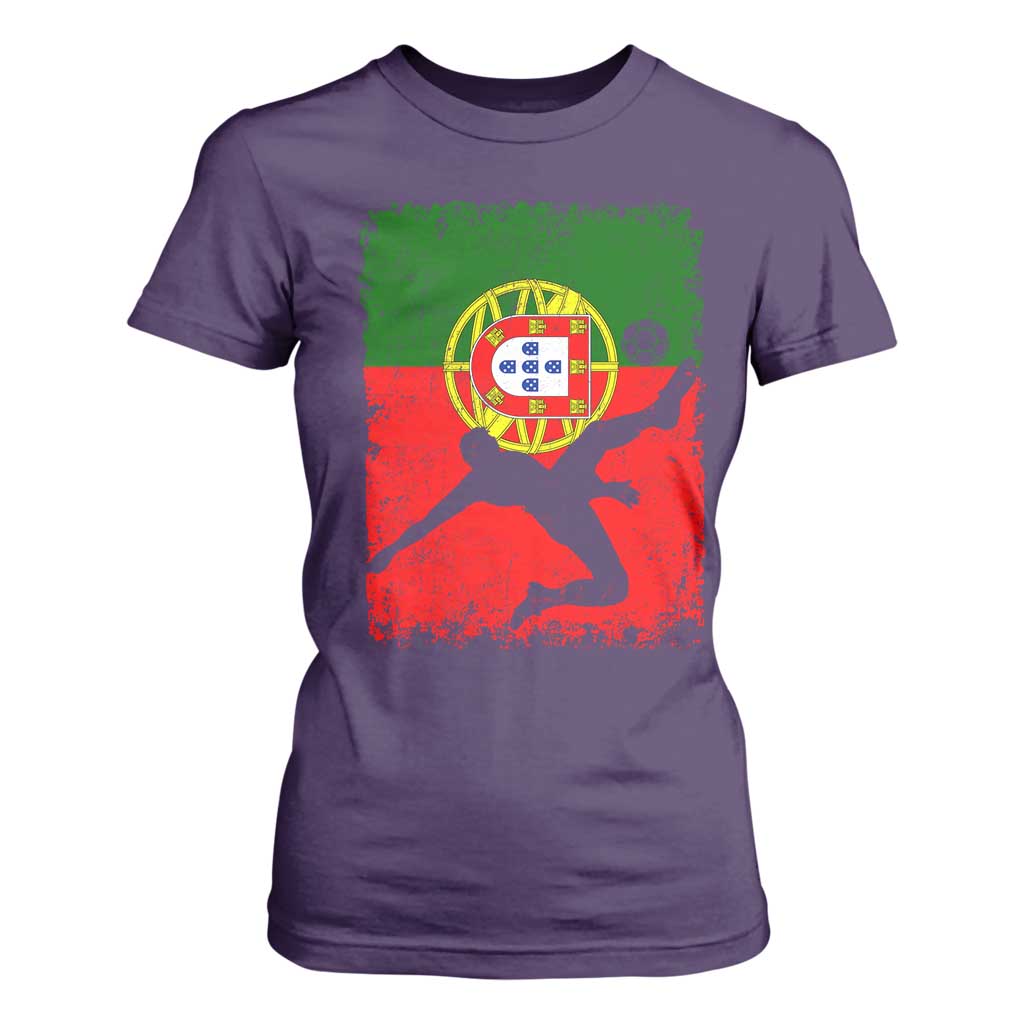 Portugal Soccer T Shirt For Women Portuguese Flag Futebol Football Fan TS10 Purple Print Your Wear