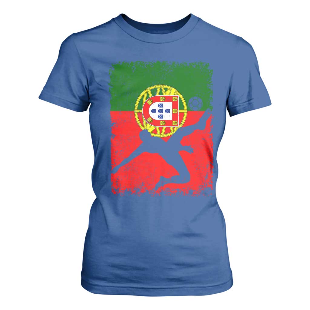 Portugal Soccer T Shirt For Women Portuguese Flag Futebol Football Fan TS10 Royal Blue Print Your Wear