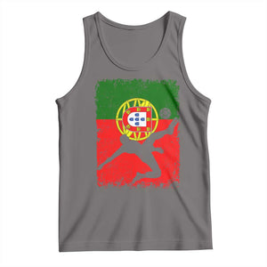 Portugal Soccer Tank Top Portuguese Flag Futebol Football Fan TS10 Deep Heather Print Your Wear