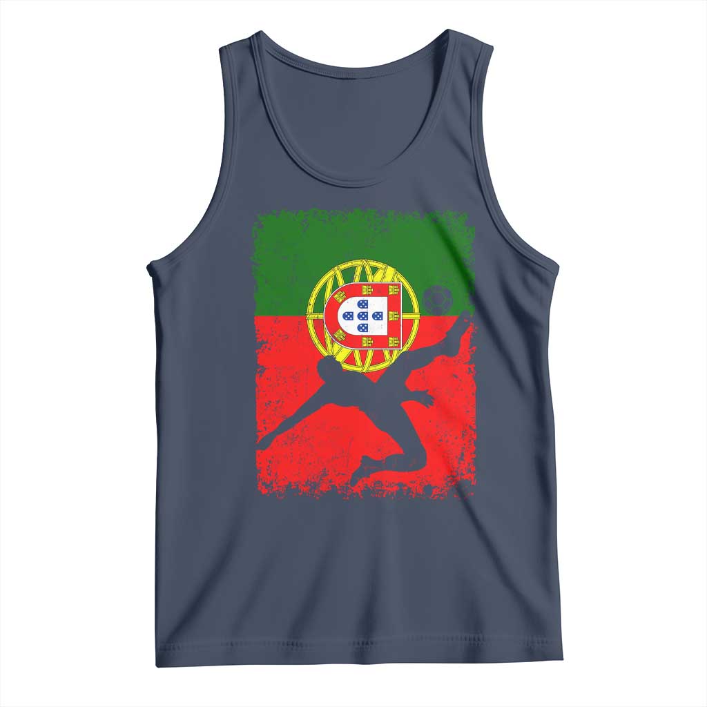 Portugal Soccer Tank Top Portuguese Flag Futebol Football Fan TS10 Navy Print Your Wear