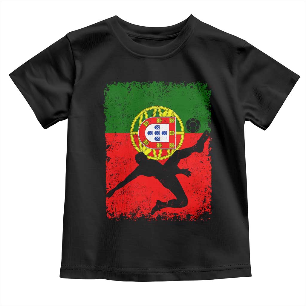 Portugal Soccer Toddler T Shirt Portuguese Flag Futebol Football Fan TS10 Black Print Your Wear