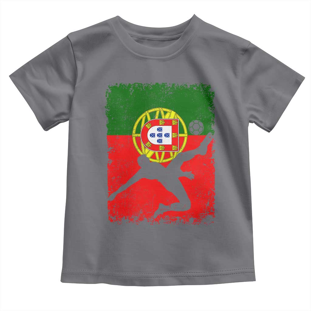 Portugal Soccer Toddler T Shirt Portuguese Flag Futebol Football Fan TS10 Charcoal Print Your Wear