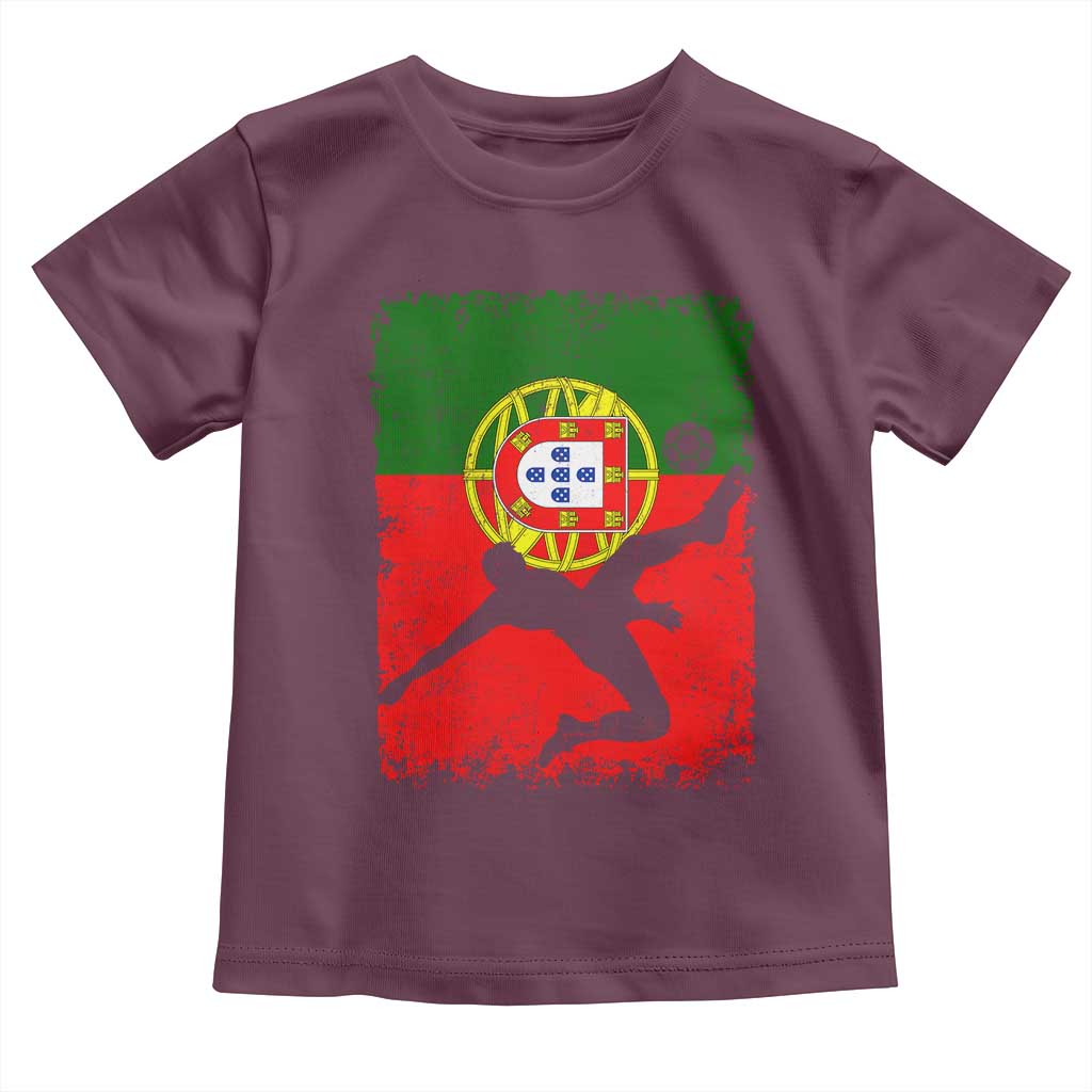 Portugal Soccer Toddler T Shirt Portuguese Flag Futebol Football Fan TS10 Maroon Print Your Wear
