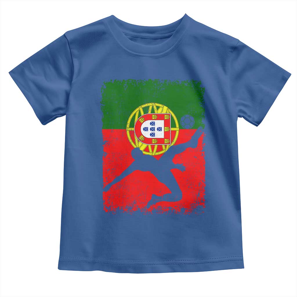 Portugal Soccer Toddler T Shirt Portuguese Flag Futebol Football Fan TS10 Royal Blue Print Your Wear