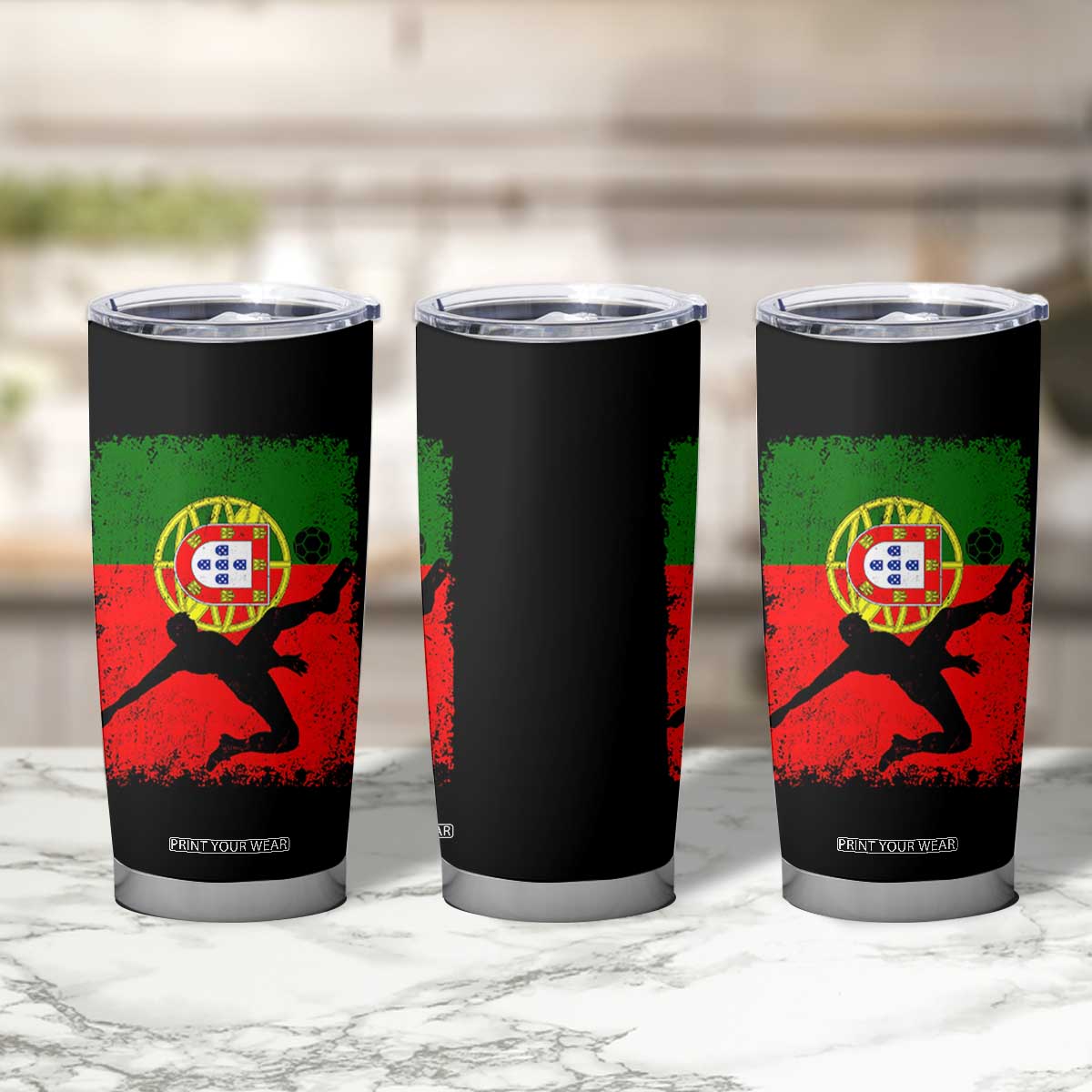Portugal Soccer Tumbler Cup Portuguese Flag Futebol Football Fan TS10 Print Your Wear