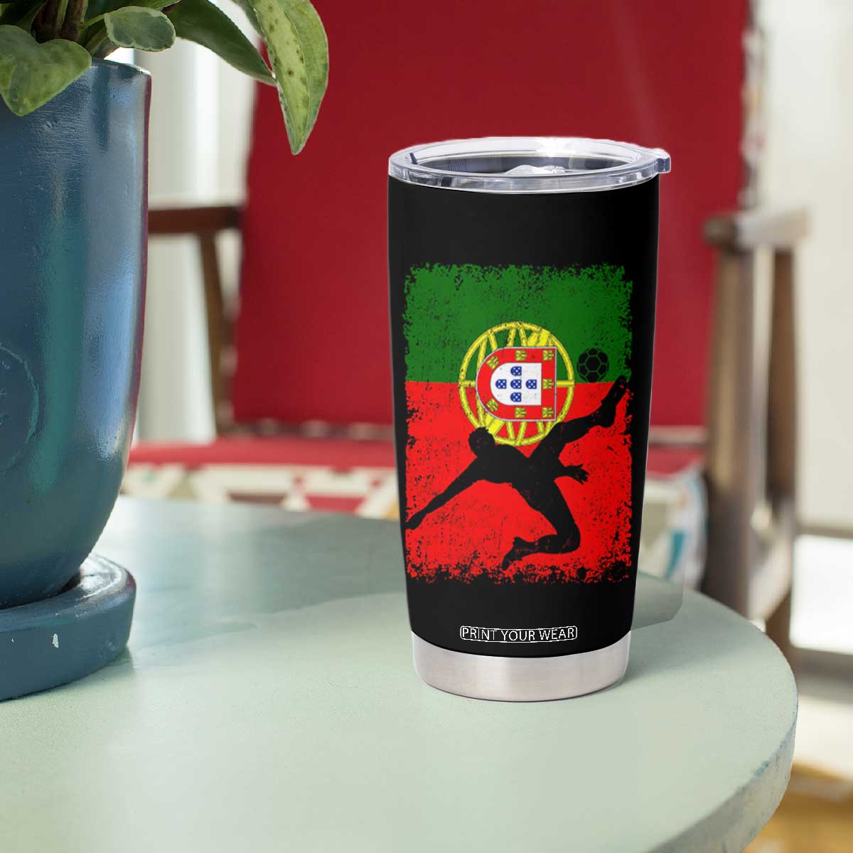 Portugal Soccer Tumbler Cup Portuguese Flag Futebol Football Fan TS10 Print Your Wear