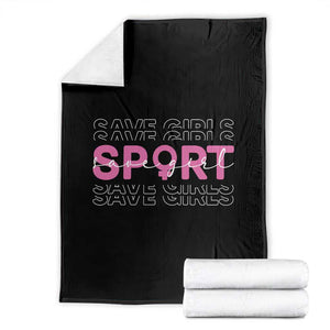 Save Girls Sports Throw Blanket Feminist Body Positivity Inclusive Equality TS10 Black Print Your Wear