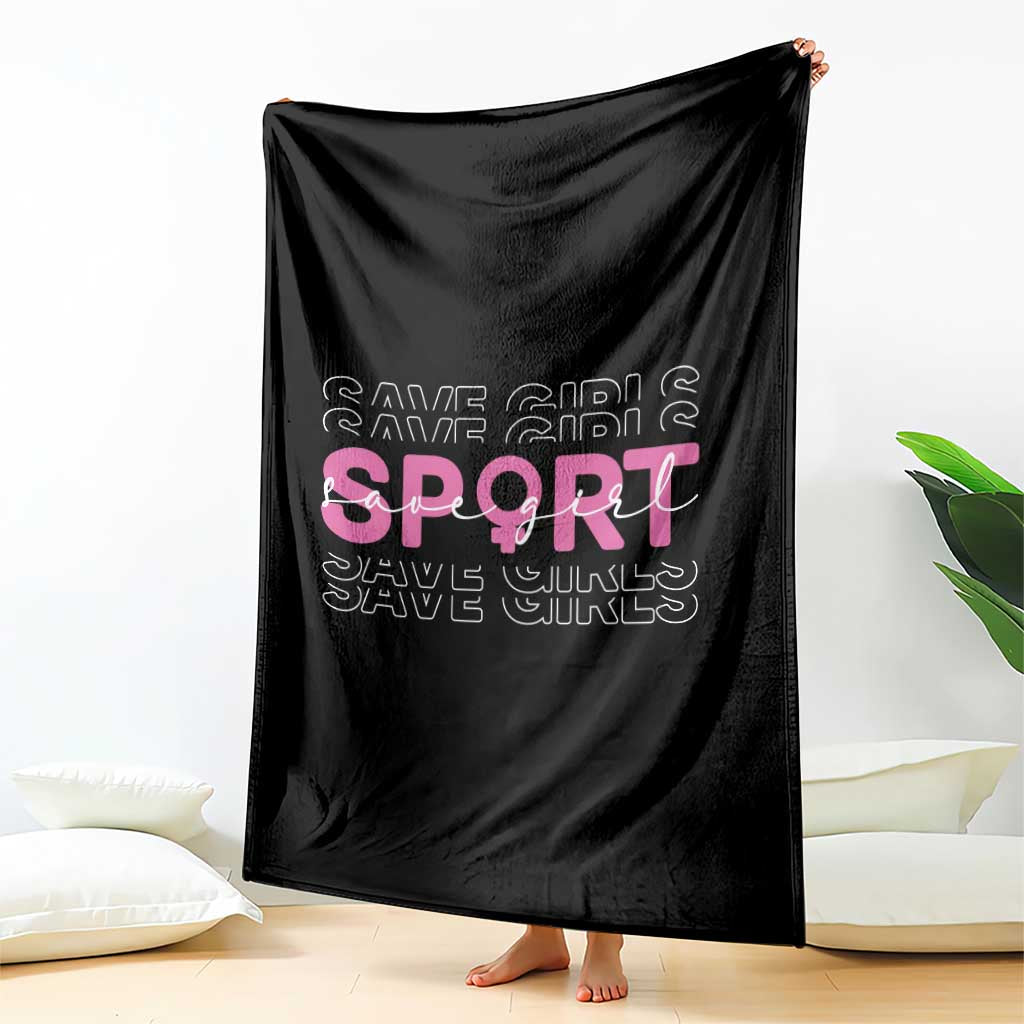 Save Girls Sports Throw Blanket Feminist Body Positivity Inclusive Equality TS10 Print Your Wear