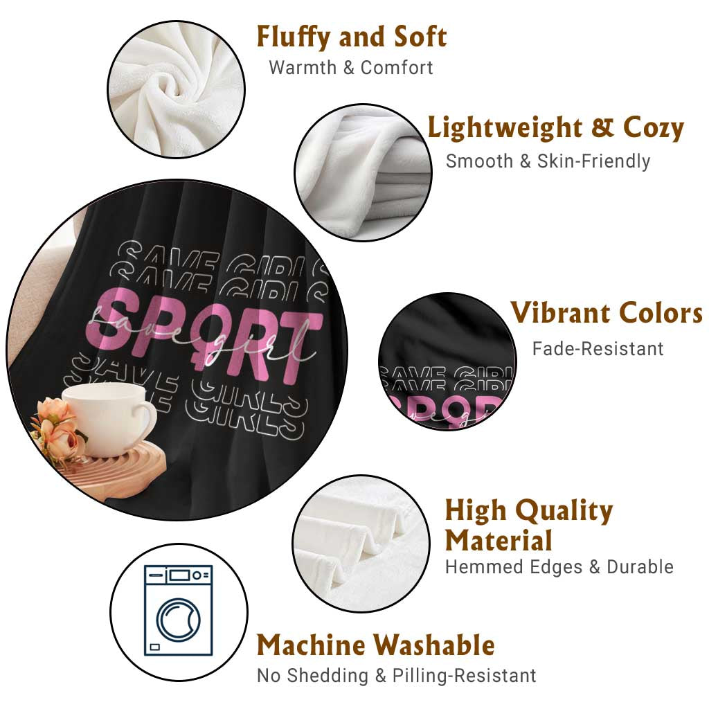Save Girls Sports Throw Blanket Feminist Body Positivity Inclusive Equality TS10 Print Your Wear