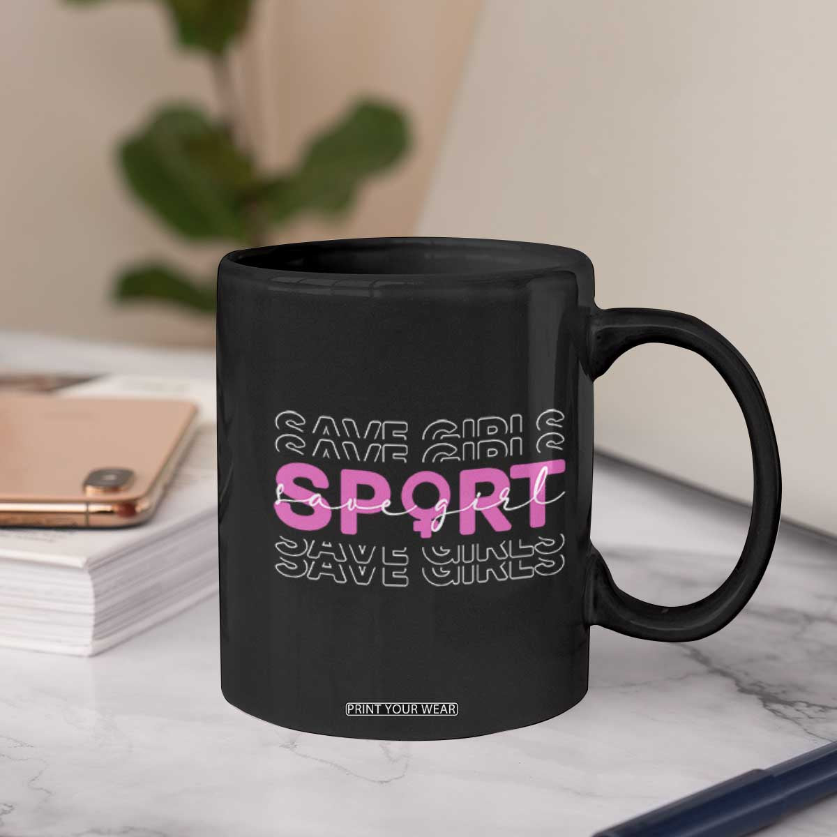 Save Girls Sports Coffee Mug Feminist Body Positivity Inclusive Equality TS10 Print Your Wear