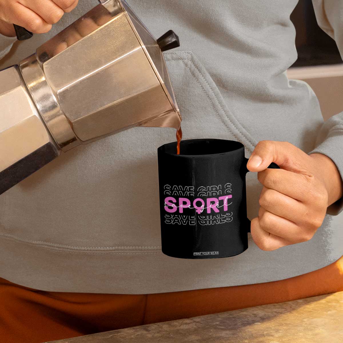 Save Girls Sports Coffee Mug Feminist Body Positivity Inclusive Equality TS10 Print Your Wear