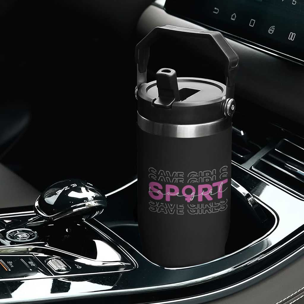 Save Girls Sports Flip Straw Tumbler Feminist Body Positivity Inclusive Equality TS10 Print Your Wear