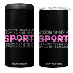 Save Girls Sports 4 in 1 Can Cooler Tumbler Feminist Body Positivity Inclusive Equality TS10 One Size: 16 oz Black Print Your Wear