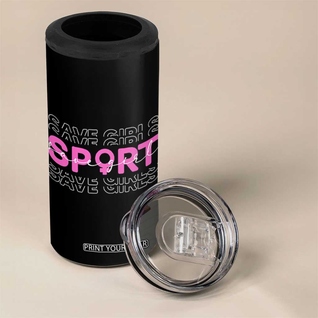 Save Girls Sports 4 in 1 Can Cooler Tumbler Feminist Body Positivity Inclusive Equality TS10 Print Your Wear