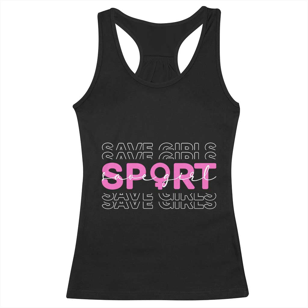 Save Girls Sports Racerback Tank Top Feminist Body Positivity Inclusive Equality TS10 Black Print Your Wear