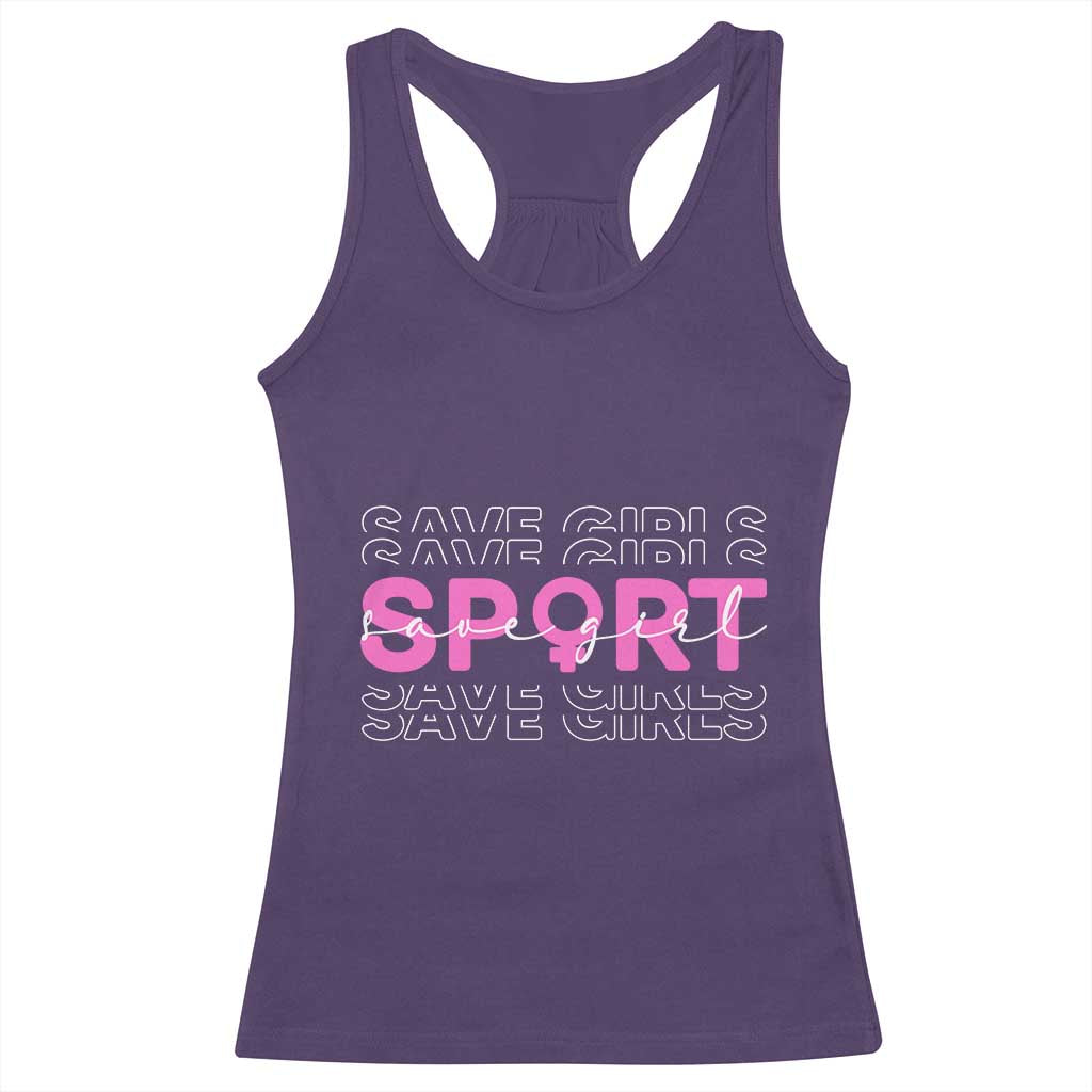 Save Girls Sports Racerback Tank Top Feminist Body Positivity Inclusive Equality TS10 Purple Print Your Wear