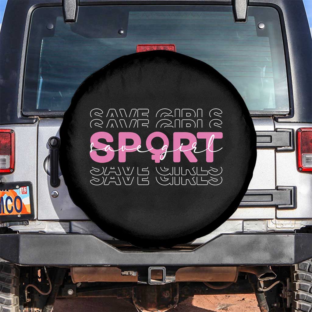 Save Girls Sports Spare Tire Cover Feminist Body Positivity Inclusive Equality TS10 No hole Black Print Your Wear