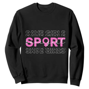 Save Girls Sports Sweatshirt Feminist Body Positivity Inclusive Equality TS10 Black Print Your Wear