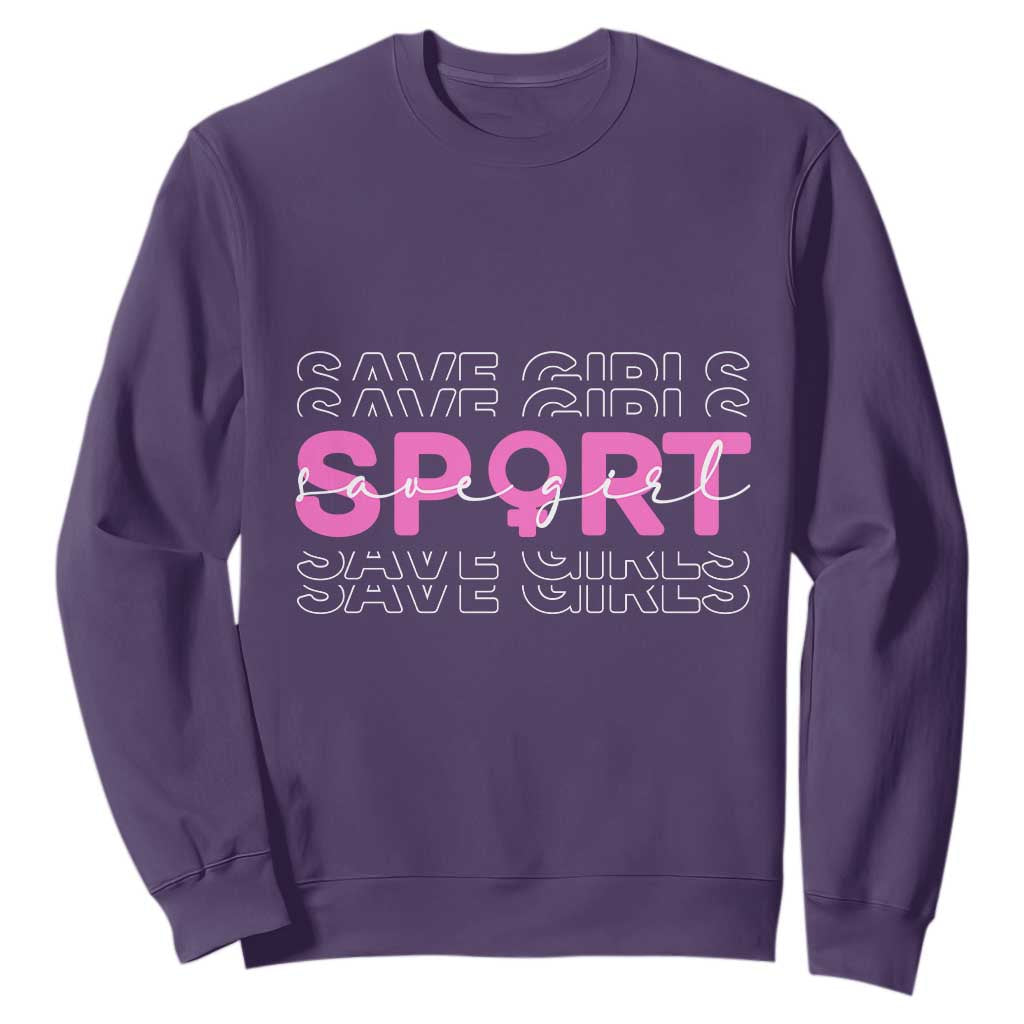 Save Girls Sports Sweatshirt Feminist Body Positivity Inclusive Equality TS10 Purple Print Your Wear