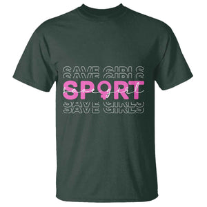 Save Girls Sports T Shirt Feminist Body Positivity Inclusive Equality TS10 Dark Forest Green Print Your Wear