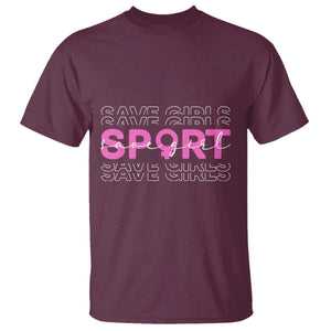 Save Girls Sports T Shirt Feminist Body Positivity Inclusive Equality TS10 Maroon Print Your Wear
