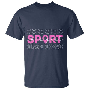 Save Girls Sports T Shirt Feminist Body Positivity Inclusive Equality TS10 Navy Print Your Wear