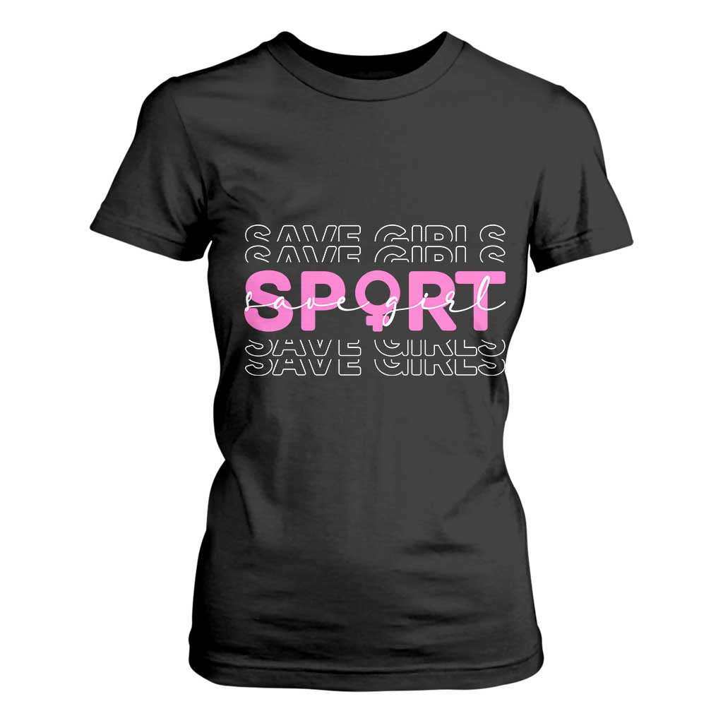 Save Girls Sports T Shirt For Women Feminist Body Positivity Inclusive Equality TS10 Black Print Your Wear