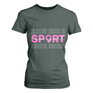 Save Girls Sports T Shirt For Women Feminist Body Positivity Inclusive Equality TS10 Dark Forest Green Print Your Wear