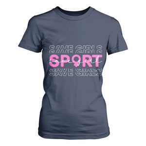 Save Girls Sports T Shirt For Women Feminist Body Positivity Inclusive Equality TS10 Navy Print Your Wear