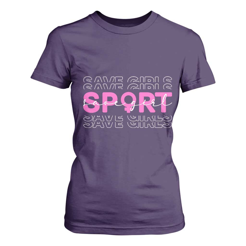 Save Girls Sports T Shirt For Women Feminist Body Positivity Inclusive Equality TS10 Purple Print Your Wear