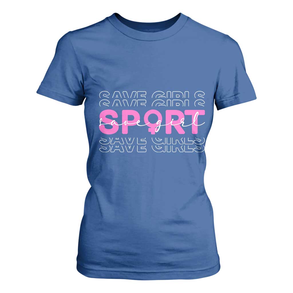 Save Girls Sports T Shirt For Women Feminist Body Positivity Inclusive Equality TS10 Royal Blue Print Your Wear