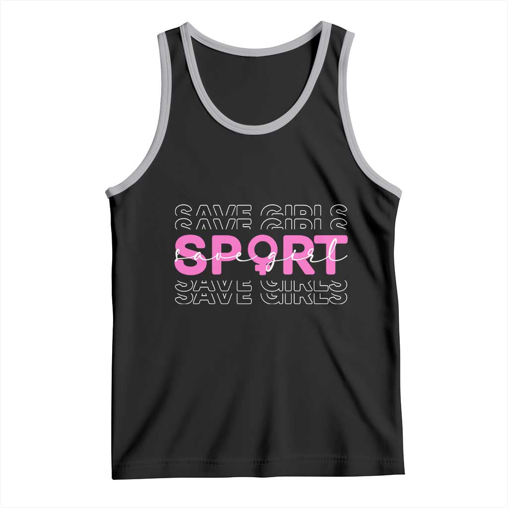 Save Girls Sports Tank Top Feminist Body Positivity Inclusive Equality TS10 Black Athletic Heather Print Your Wear