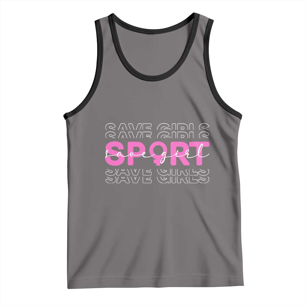 Save Girls Sports Tank Top Feminist Body Positivity Inclusive Equality TS10 Deep Heather Black Print Your Wear