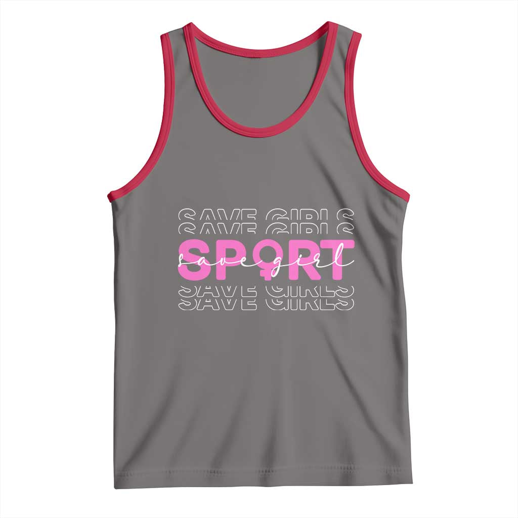 Save Girls Sports Tank Top Feminist Body Positivity Inclusive Equality TS10 Deep Heather Red Print Your Wear