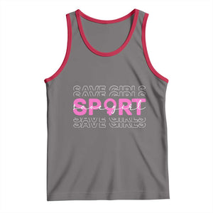 Save Girls Sports Tank Top Feminist Body Positivity Inclusive Equality TS10 Deep Heather Red Print Your Wear