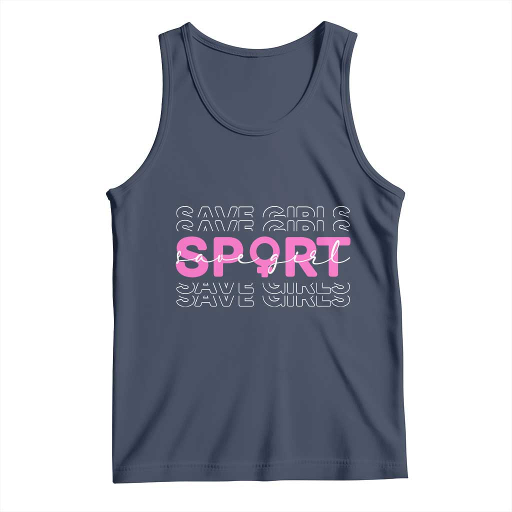 Save Girls Sports Tank Top Feminist Body Positivity Inclusive Equality TS10 Navy Print Your Wear