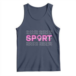 Save Girls Sports Tank Top Feminist Body Positivity Inclusive Equality TS10 Navy Print Your Wear