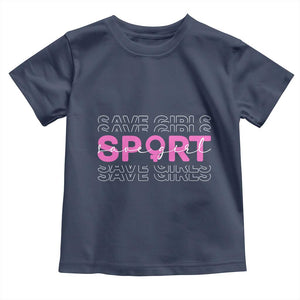 Save Girls Sports Toddler T Shirt Feminist Body Positivity Inclusive Equality TS10 Navy Print Your Wear