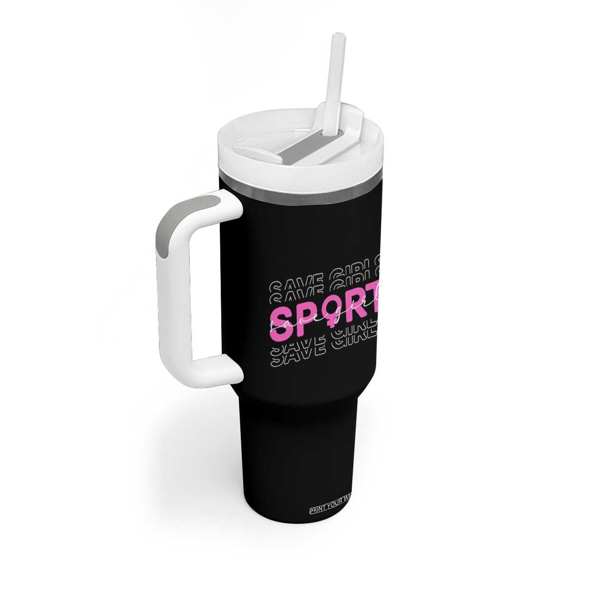 Save Girls Sports Tumbler With Handle Feminist Body Positivity Inclusive Equality TS10 Print Your Wear