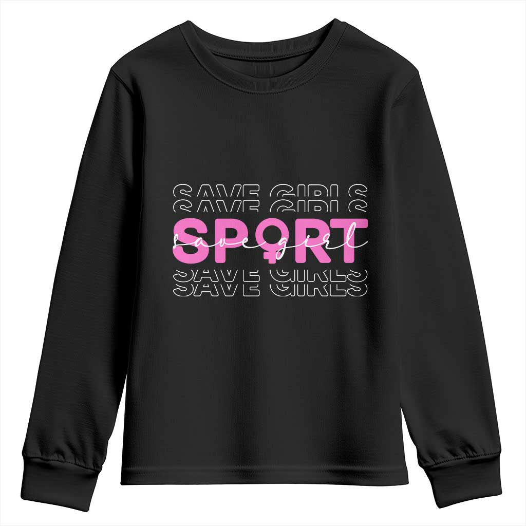 Save Girls Sports Youth Sweatshirt Feminist Body Positivity Inclusive Equality TS10 Black Print Your Wear