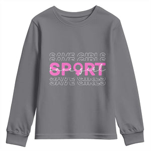 Save Girls Sports Youth Sweatshirt Feminist Body Positivity Inclusive Equality TS10 Charcoal Print Your Wear