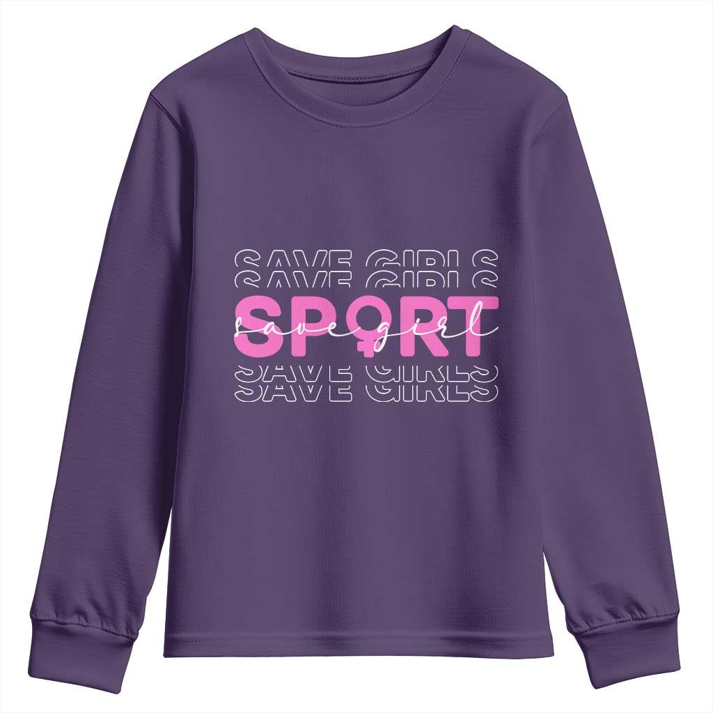 Save Girls Sports Youth Sweatshirt Feminist Body Positivity Inclusive Equality TS10 Purple Print Your Wear
