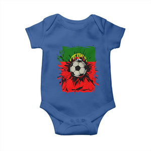 Portugal Soccer Baby Onesie Portuguese Flag Soccer Ball Futebol TS10 Royal Blue Print Your Wear