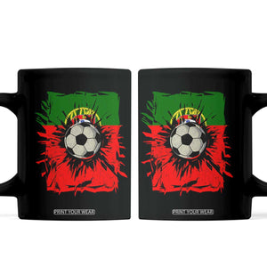 Portugal Soccer Coffee Mug Portuguese Flag Soccer Ball Futebol TS10 Black Print Your Wear