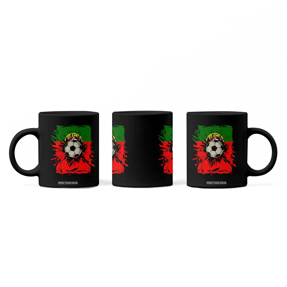 Portugal Soccer Coffee Mug Portuguese Flag Soccer Ball Futebol TS10 Print Your Wear
