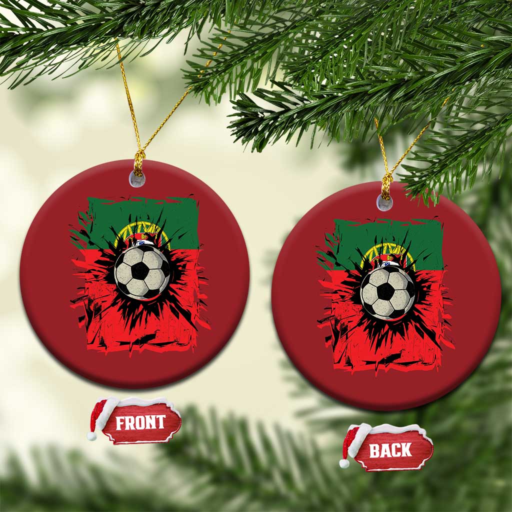 Portugal Soccer Christmas Ornament Portuguese Flag Soccer Ball Futebol TS10 Circle Red Print Your Wear