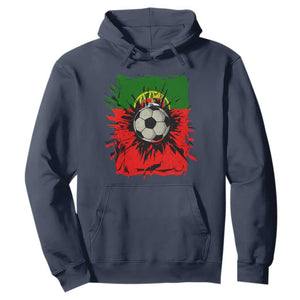 Portugal Soccer Hoodie Portuguese Flag Soccer Ball Futebol TS10 Navy Print Your Wear