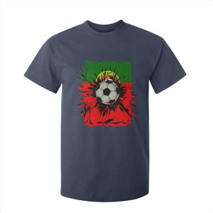 Portugal Soccer T Shirt For Kid Portuguese Flag Soccer Ball Futebol TS10 Navy Print Your Wear