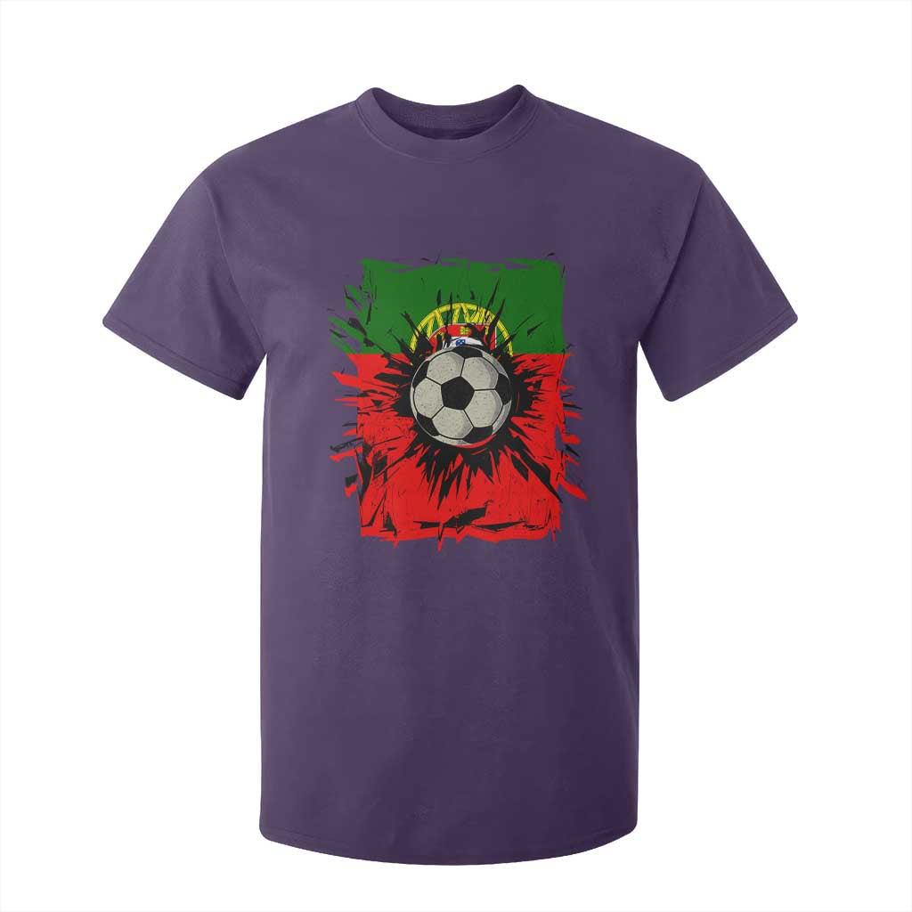 Portugal Soccer T Shirt For Kid Portuguese Flag Soccer Ball Futebol TS10 Purple Print Your Wear